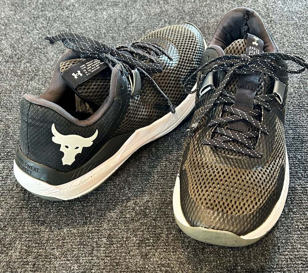 Under Armour Project Rock BSR 2 Training Shoes Black White Men's Size 13